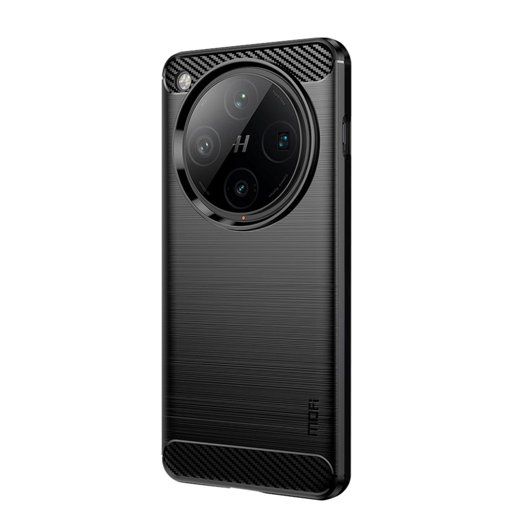 Für Oppo Find X8 Pro 5G Rückseite MOFI Gebürstete Textur Kohlefaser Weiche TPU-Hülle