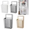 Folded Hanging Laundry Basket Draining Holes Dirty Laundry Organizer  Bedroom Closet