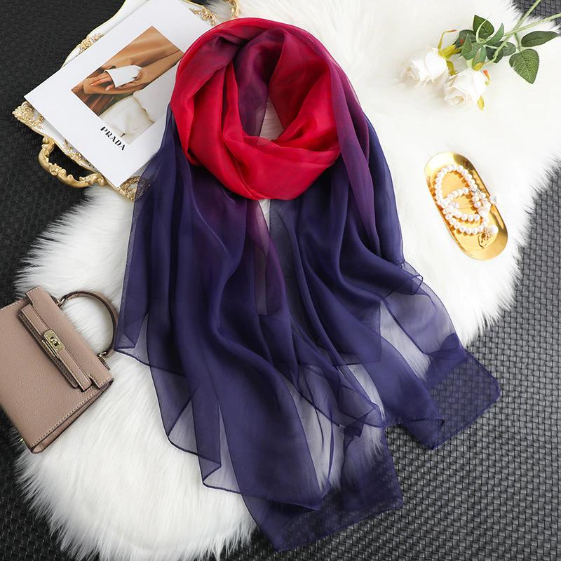 Silk Scarf Folral Women Summer Hijab Sunscreen Bandana Foulard Female Headbanda Warm Pashmina Scarves Echarpe Shawl Large Wrap