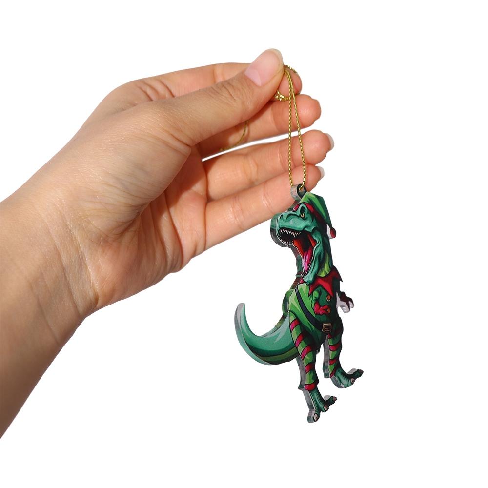 Acrylic Christmas Tree Dinosaur Pendant Decorative Acrylic Christmas Tree Decoration  New Year
