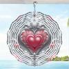 Happy Mother'S Day Mandala Wind Chime - Elegant Heart Design with Pink & White Accents, Metal Hanging Decor for Garden
