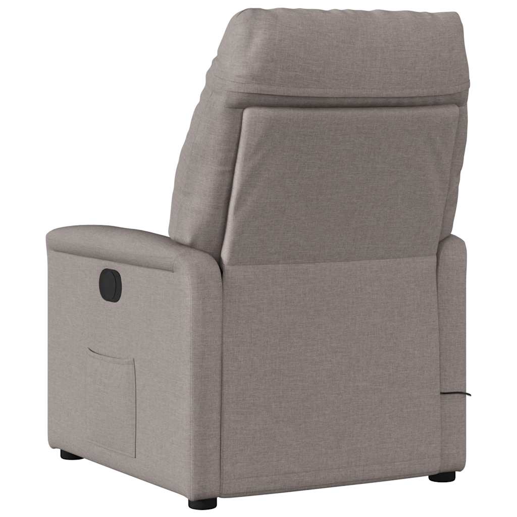Foldable Massage Armchair, Electric, Taupe Color, Fabric