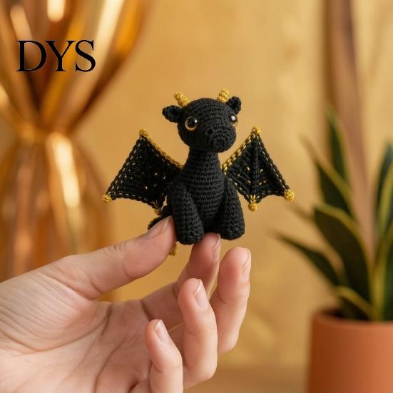 Crochet Dragon Doll with Card, Emotional Support Handmade Decor, Mini Decor Knitting Ornament, Inspirational Gifts for Family Friends Toy