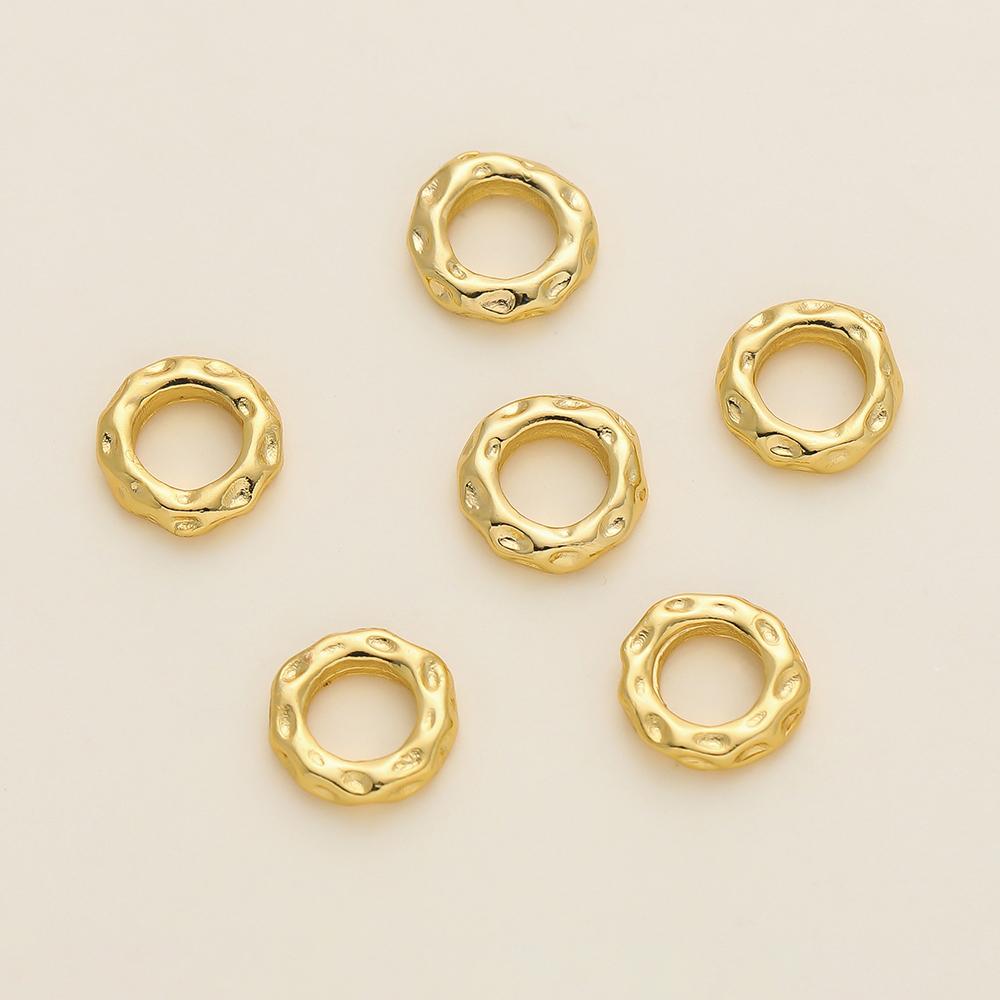 5Pcs/Pack 14/18k Gold Color Plated Big Hole Round Spacer Beads Cap for Jewelry Making Bracelet Necklace DIY Accessories