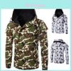 Men Army Military Camouflage Hooded Coat Jacket With Warm Faux Fur Lining For Cold Weather