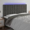 VidaXL Tête de Lit à LED Meuble de Chambre à Coucher Accessoire de Lit Double Tête de Cadre de Lit Intérieur Gris Foncé 3122925