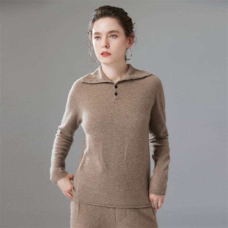 Fanzhen Women's Autumn/Winter Lapel Cashmere Blend Sweater