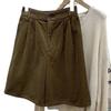 Hoge Taille Retro A-lijn Corduroy Shorts - Dames Herfst & Winter Casual Wijde Pijp Bootcut Stijl.