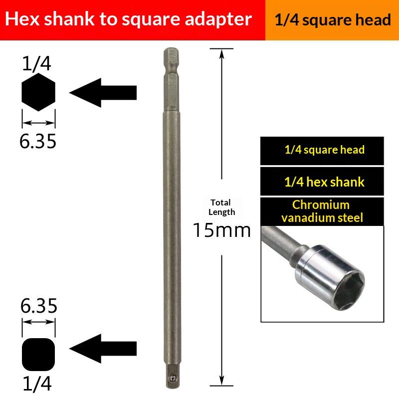 1/3Pcs Power Tools Chrome Vanadium Steel Socket Adapter Seth EX Shank To 1/4 "3/8" 1/2 "Extension Drill Bits Hex Bit Set