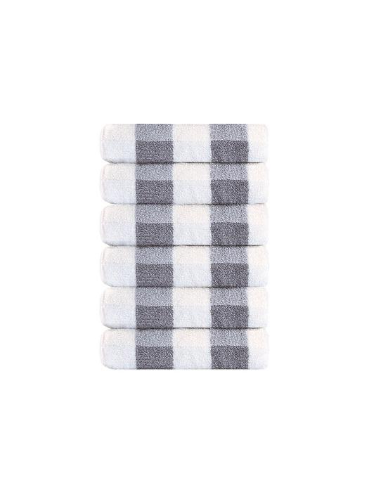 TETO 6P Checkerboard Silver Supima Towel 230g 230g of silver