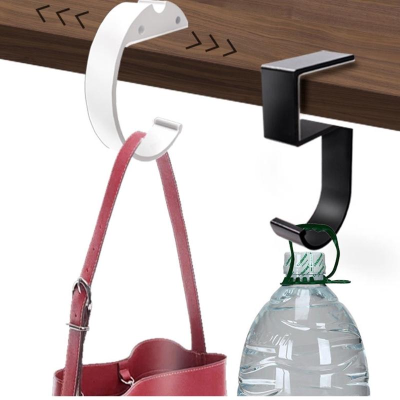 Multifunctional Desktop Hook Organizers Good Quality Aluminum Construction Easy Installation Large Bag Jackets Accessory