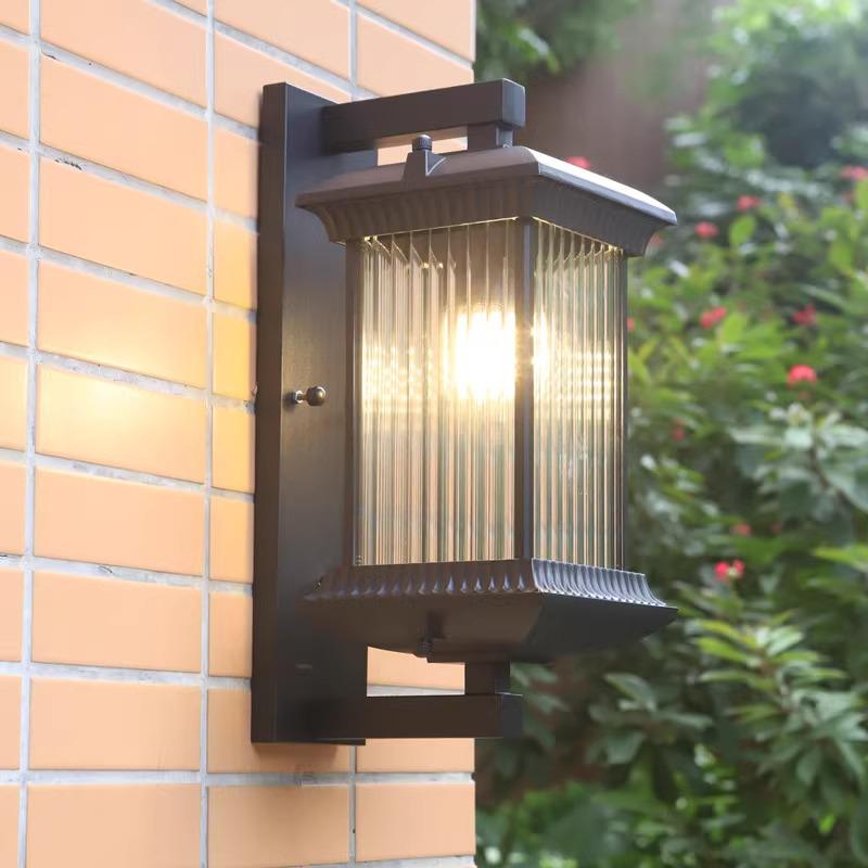 Waterproof Solar Outdoor Wall Lamp - New Chinese Style for Villa Gates & Courtyards