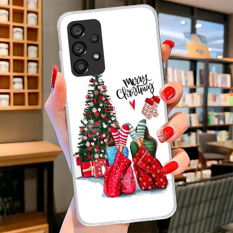 Christmas Girls Tree Gift Phone Case For Samsung Galaxy A17 A37 A57 A16 A26 A36 A56 A15 A25 A35 A55 A14 A24 A34 A54 A13 A23 A33