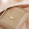 A Strip of Exquisite Fashion Stainless Steel Cross Necklace Suitable for Women's Clavicle Chain Jewerly Accessory Daily Wear
