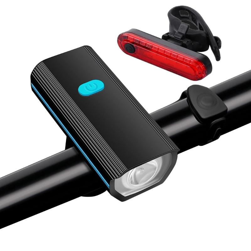 3 Light Modes USB Rechargeable Bike Light Set Powerful Bicycles Front Headlight Easy to Install for Road Mountain Bikes