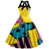 Robe pour femmes Halloween Film Anime Sally Impression numérique Bretelles Robe rayée Femme