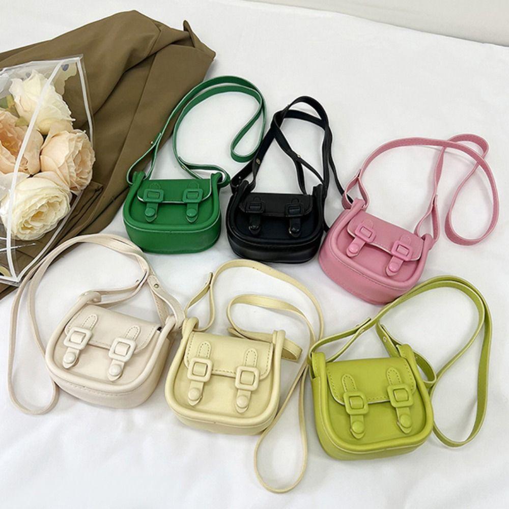 Candy Color Small Square Bag Elegant Lipstick Bag Casual Mini Saddle Bag Daily