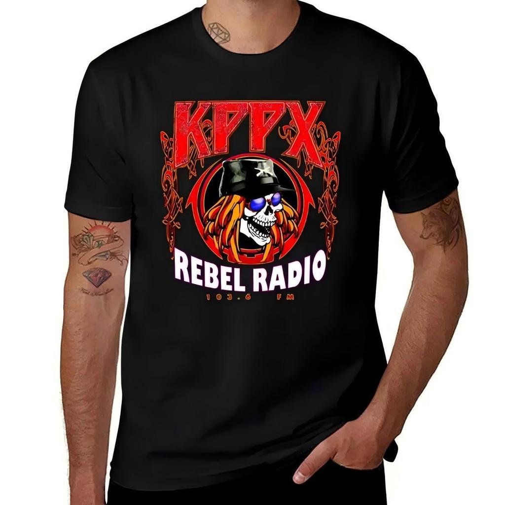 KPFX Rebel Radio 103.6 FM Skull Black T-Shirt