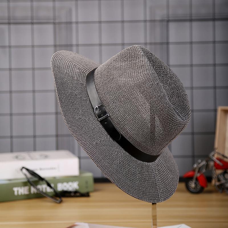 Hat Women's Summer Grass Yarn Simple Neutral Men's and Women's Sun Hats for Outdoor Travel and Leisure