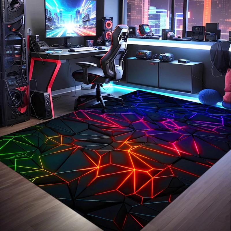 Punk Video Game Art Carpet Visual Luminous Rug Living Room Bedroom E-sports Room Decoration Mat Home Decoration