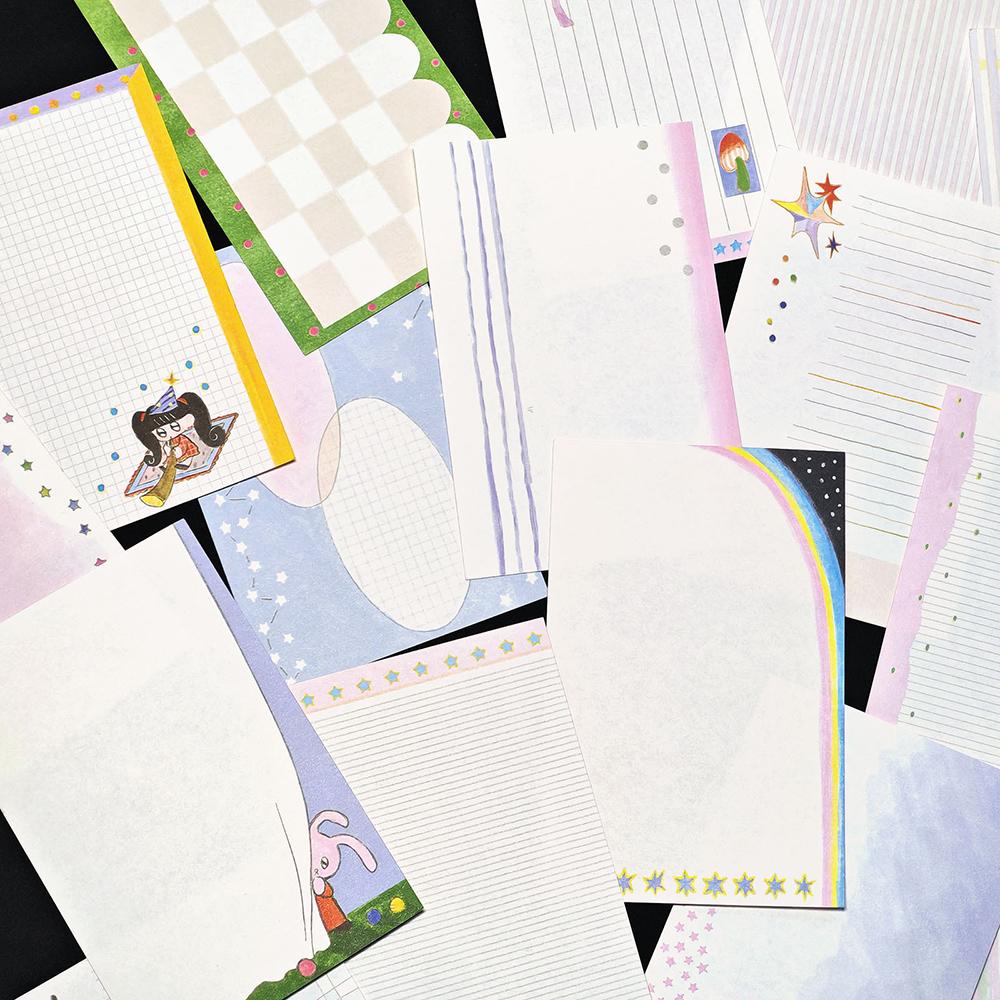 Wishing Star Memo Japanese Hand drawn Basic Ins Handheld Account Collage Material Non Sticky, M5 Inner Page No Punching