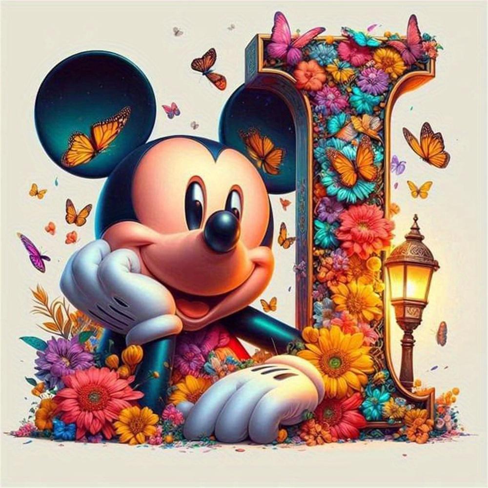 Disney Myszka Miki Malowanie Diamentami Litera Kreskówka Mozaika Diamentowa Kamienie Strass Obrazy Minnie Haft Kwiat Dekoracja Ścienna