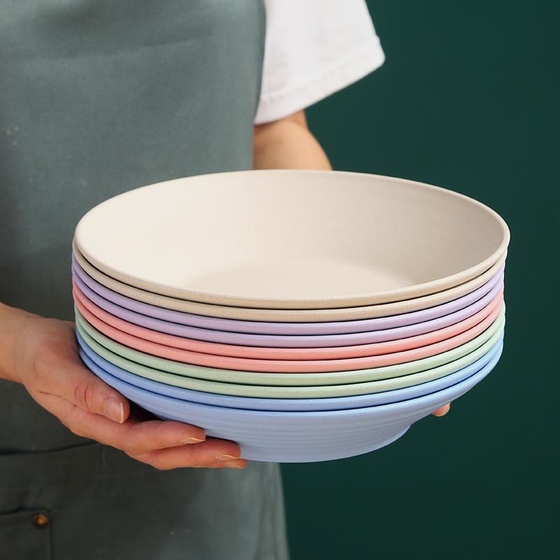 Polévková miska ze slámy, vhodná do mikrovlnné trouby, plastové nádobí, misky na ovocný salát, cereálie, ramen, těstoviny, talíř na večeři, kuchyňské náčiní
