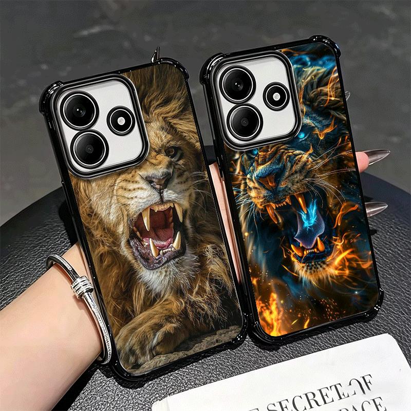 Handyhülle mit Löwenmotiv für Xiaomi Redmi Note 14, 15 Pro Plus, 13, 12, 11, 11S, 11T, 10, 9S, 9 und 5G – stoßfest und mit Airbag-Schutz