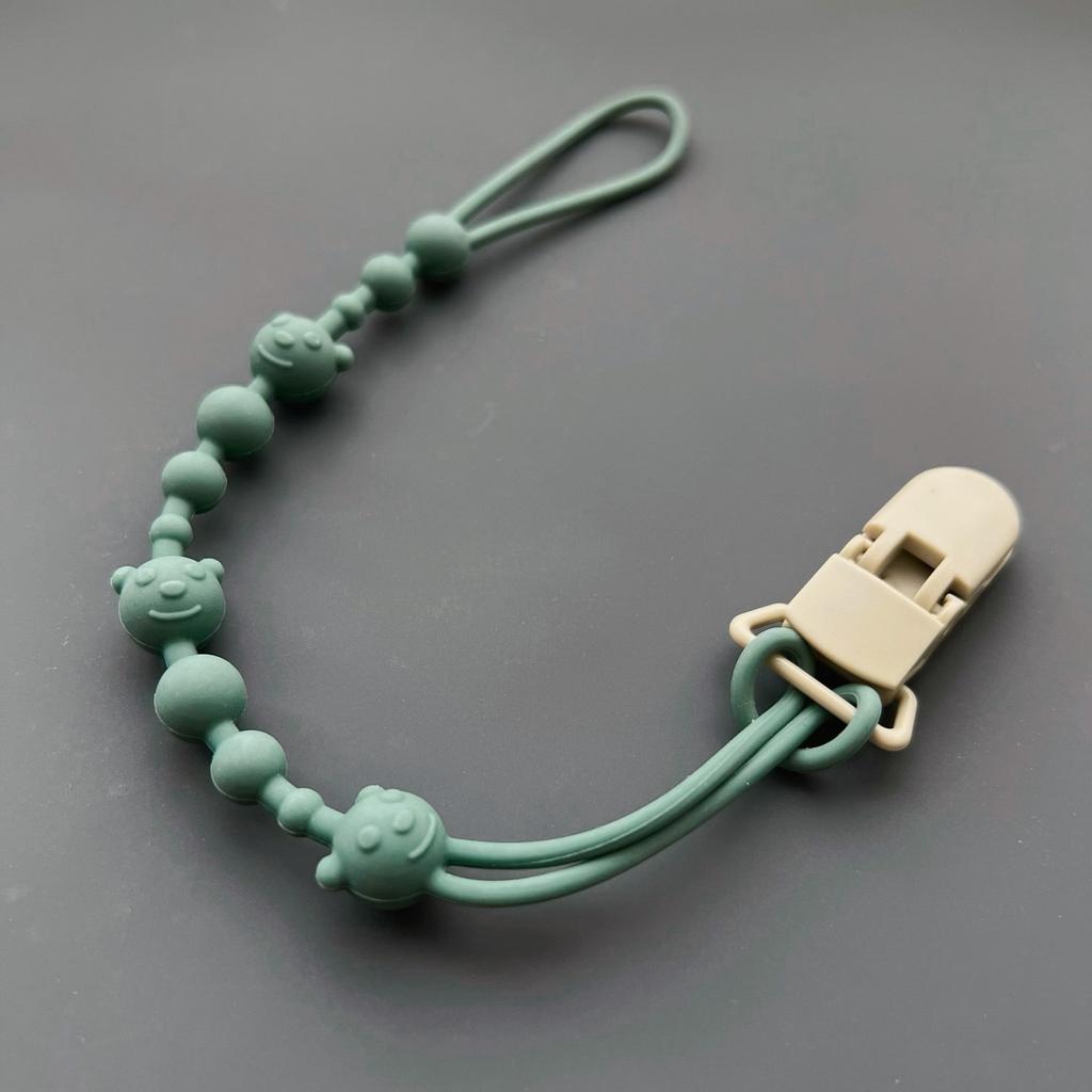 Clip per Ciuccio in Silicone Rilassante per Bambini Cordino Morbido Flessibile per Ciuccio con Clip Anti-perdita Dentizione per Passeggino Giocattolo da Masticare per Neonato