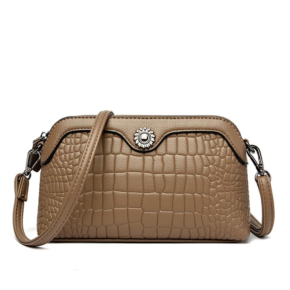 High Quality Leather Women Compact Crossbody Shoulder Bags Luxury Handbag Lady Messenger Bag Simple Shell Phone Satchels