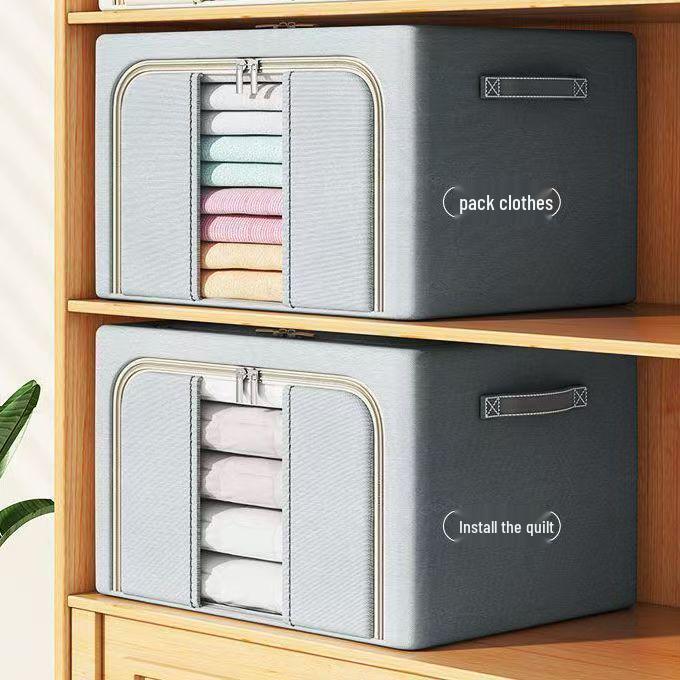 Large Capacity Oxford Cloth Storage Box with Steel Frame for Clothes and Quilts