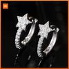 Huitan Fresh Style Star Women Hoop Earrings Full Bright CZ Elegant Party Lady Daily Accessories Gold Color/Silver Color Jewelry