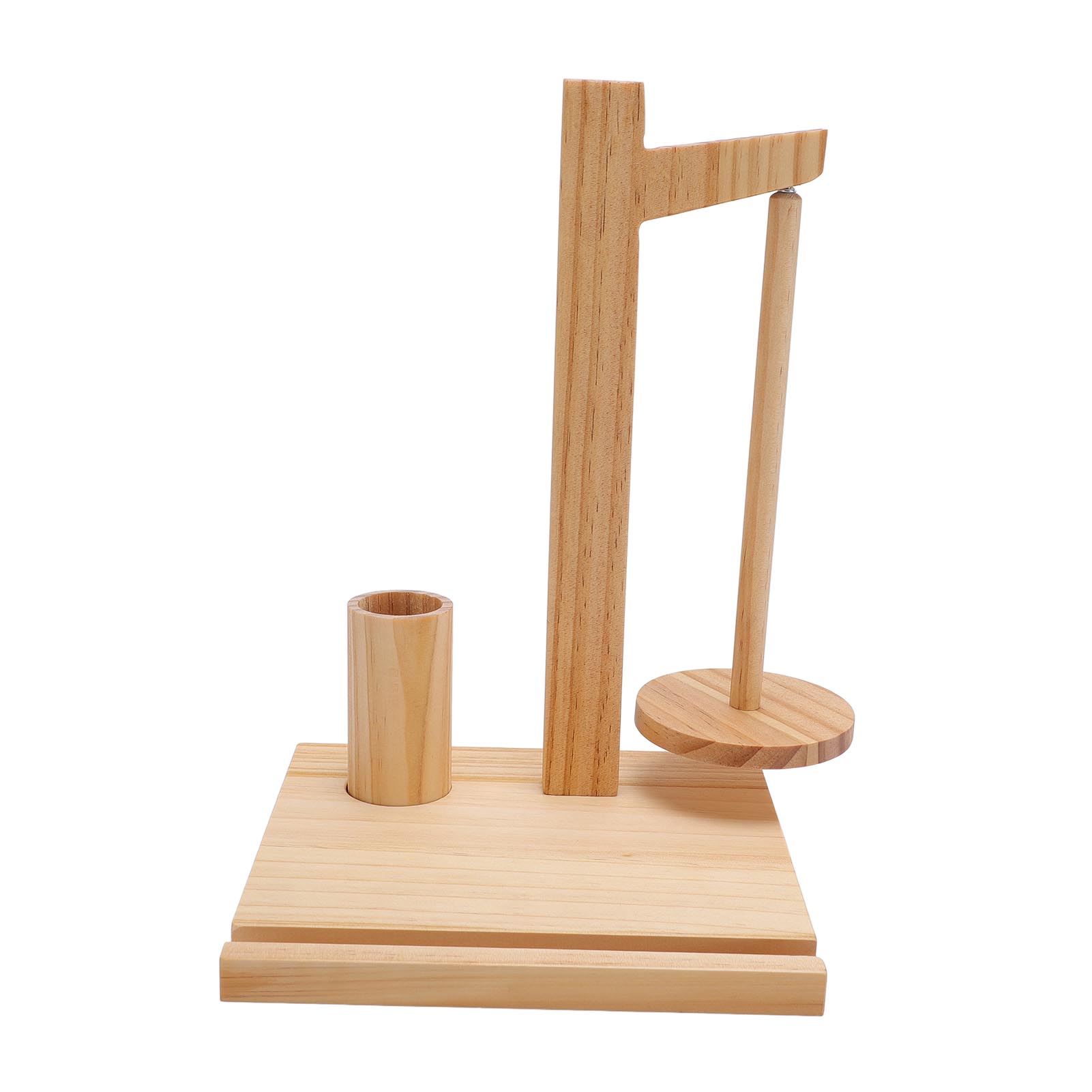 

Yarn Holder with Hook and Phone Stand Multi Functional Wooden Crochet Yarn Holder Spinner for коричневый