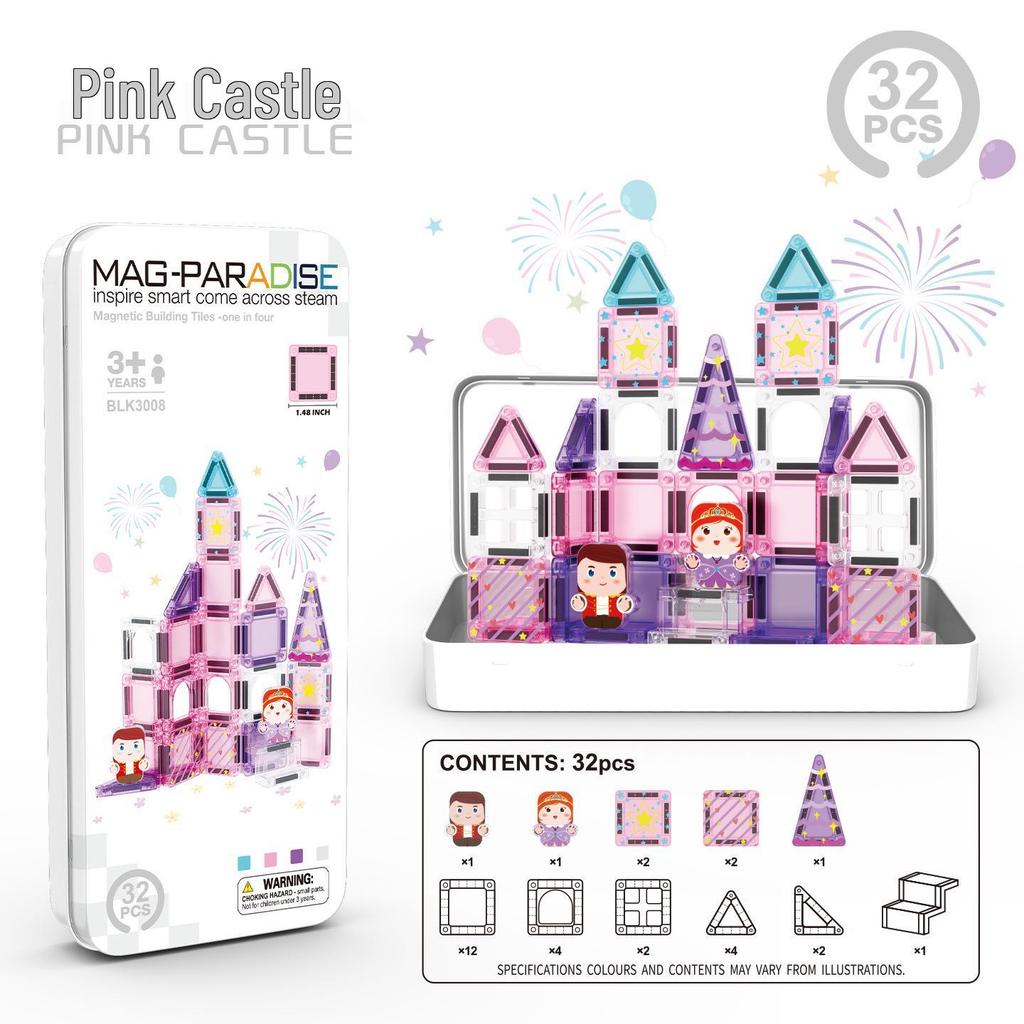 Portable Magnetic Tile Set: Travel-Friendly Educational Toy for Building and Creativity - Christmas Gift