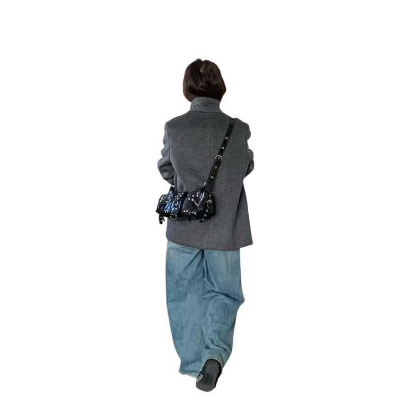 Sweet Cool Spice Girl Underarm Bag Niche Design Sense Versatile Heavy Industry Locomotive Bag Retro Commuter Shoulder Crossbody Bag Female