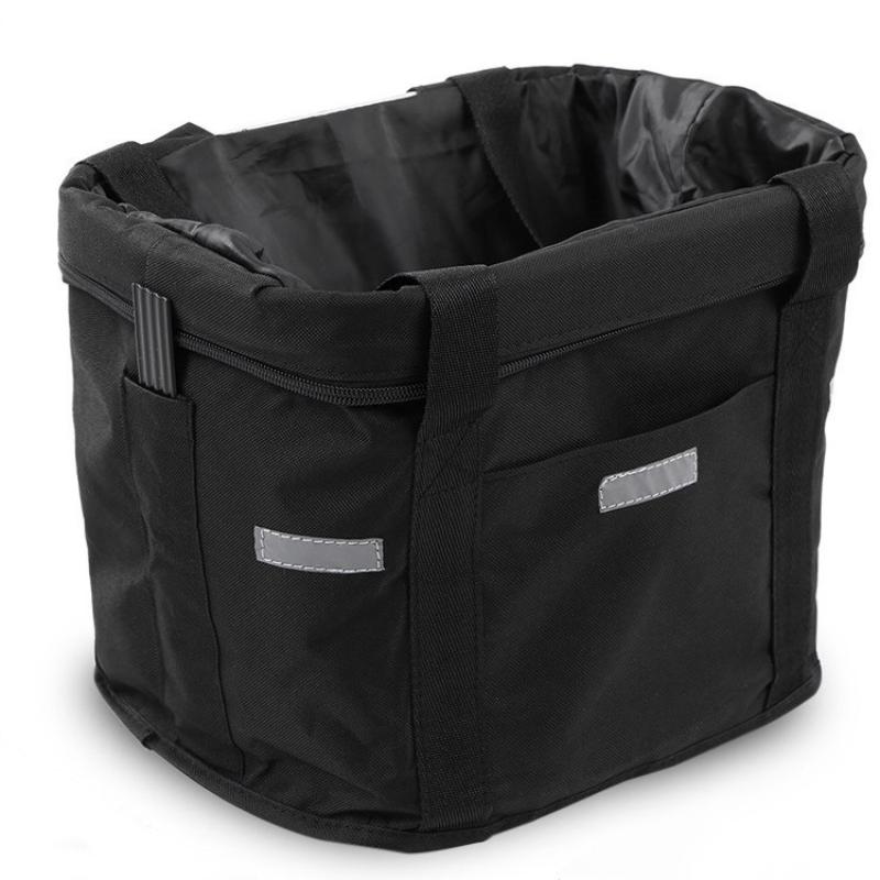Bicycle Front Basket Bike Small Pet Dog Carry Pouch 2 In 1 Detachable Cycling Handlebar Tube Hanging Fold Luggage Bag