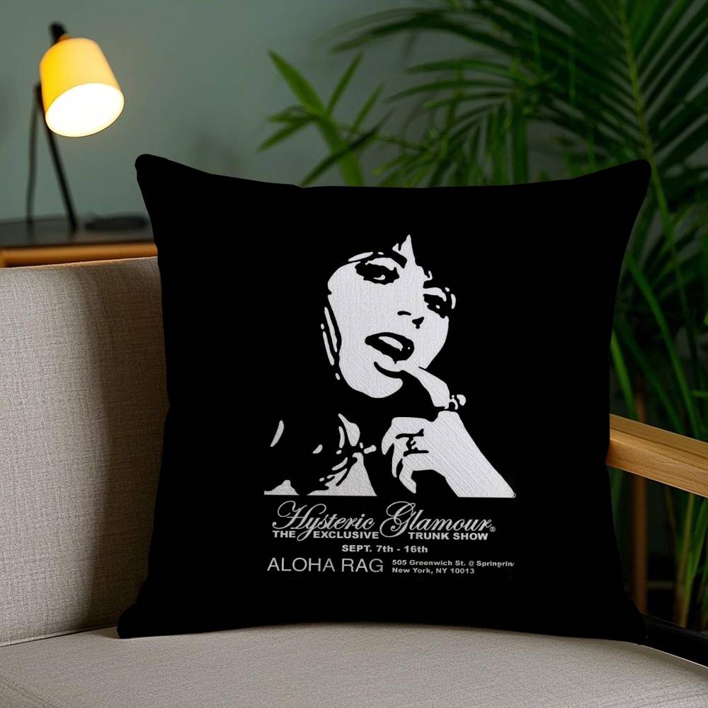 Pillow Case H-Hysteric Glamour Girl Home Dorm Chair Back Short Plush Double-sided Printing Office Nap Time Cushion Cover