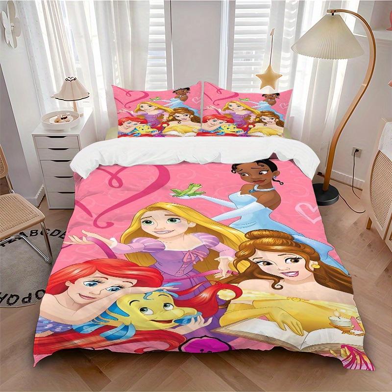 

3pcs set Disney Princess1pc of quilt cover+2pcs of pillowcase, no core, print bedding, All Seasons Bedroom Setting016 135x200cm