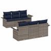 7 Piece Grey Garden Sofa Set with Cushions
