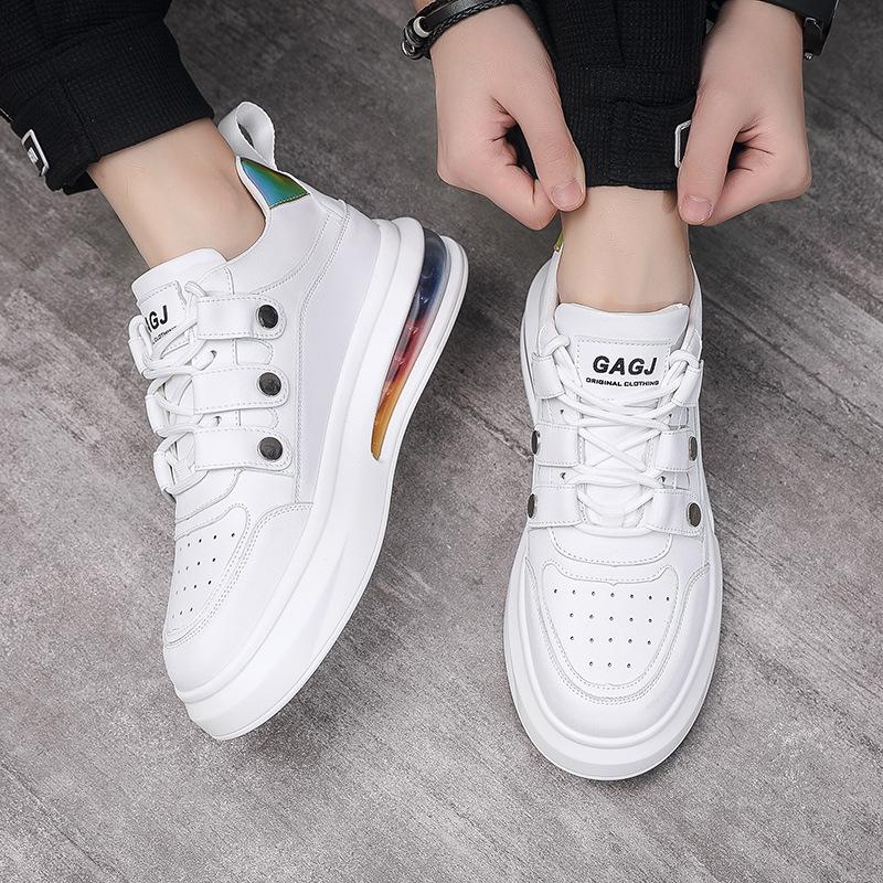 European station men's shoes 2024 autumn new trendy brand inner height increase white shoes boys thick baseplate shoes casual sports