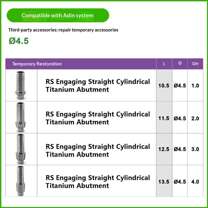 For Adin Temporary Abutment Dental Implantstraight Cylindrical Titanium Oem Odm Prosthesis Lab Screw Retained Parts