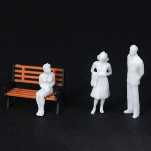 Baosity 200 White Standing People for DIY Train Park Layout Scenery - 1:300