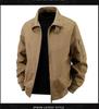 Men's Retro Pilot Lapel Cotton Jacket - Solid Color, Plus Size, Spring/Autumn Workwear Style