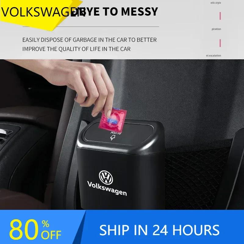 PET1 For VOLKSWAGEN VW 2025 Hot Car Trash Can Storage Box Vehicle Multifunctional Garbage Dust Case For Volkswagen VW Golf 4 R Rline