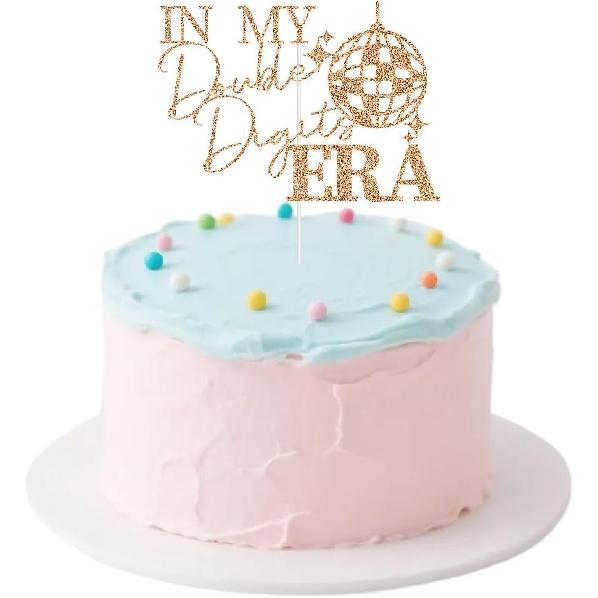 In My Double Digits Era Cake Topper, Happy 10th Birthday Party Decor, 10 Years Birthday Old Decoration, Girls Boys Tenth Bday Rose Gold Glitter