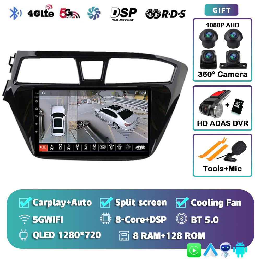 Android 14 Carplay Auto Car Radio For Hyundai I20 LHD 2015 2016 2017 2018 Navigation GPS Multimedia Video Player 2Din DVD Stereo