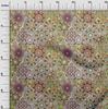 oneOone Cotton Flex Stoff, dunkelolivgrün, marokkanisches Mosaik, Blumenmuster, Bastelprojekte, Dekorationsstoff, bedruckt, Meterware, 101,6 cm