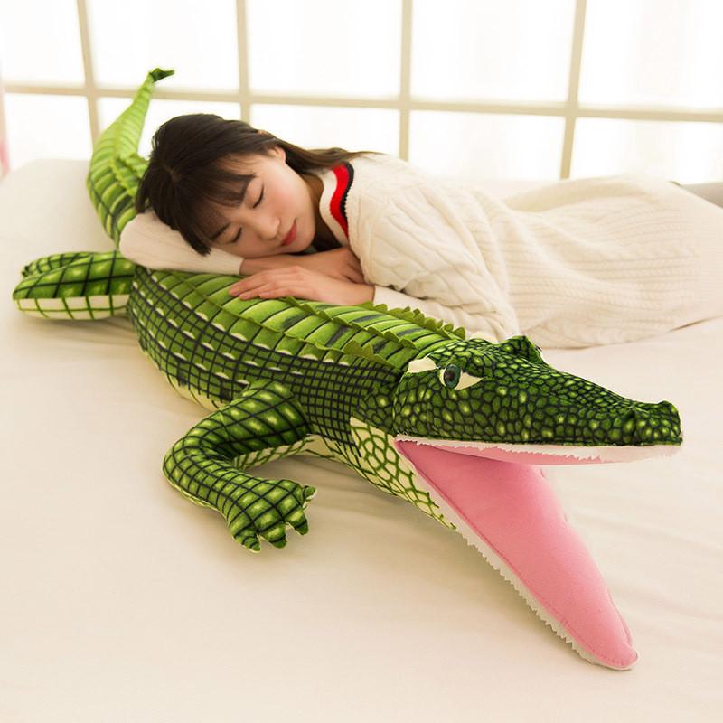 Plush Green Alligator Toy Kids Crocodile Cartoon Simulation Children Pillow Gift
