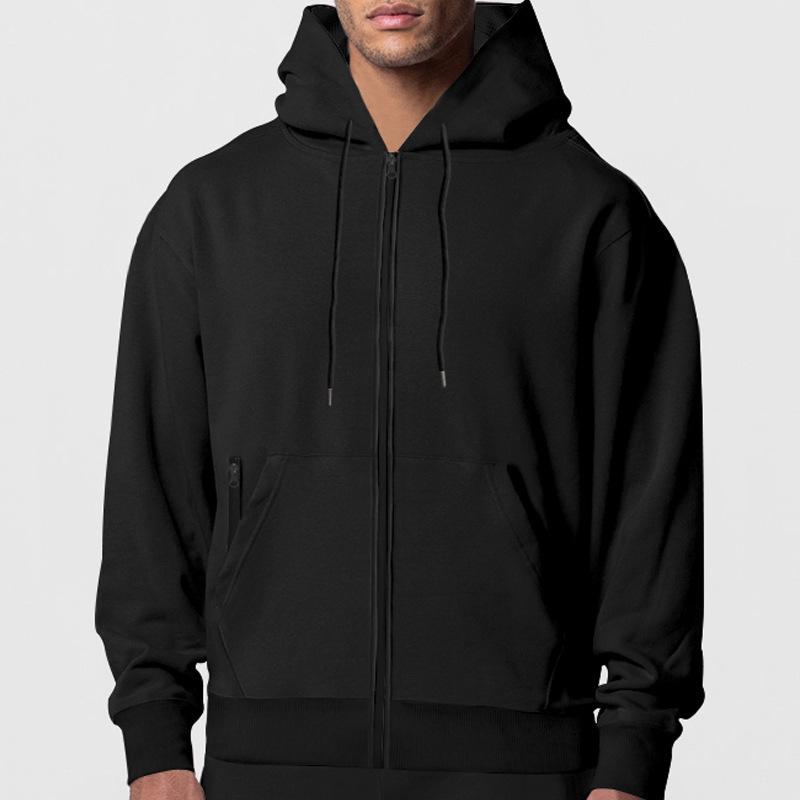 Sweat à capuche unicolore pour homme pour l'automne et l'hiver Doublé polaire pour la chaleur et le confort Hoodie à manches longues pour homme