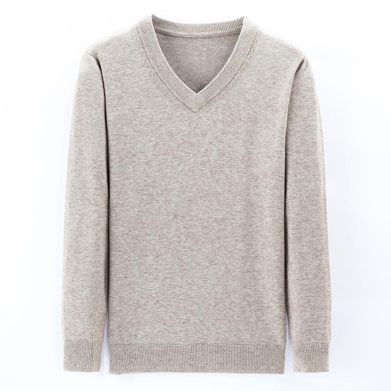 Men's V-Neck Argyle Sweater – Thick, Warm Knit Ideal for Autumn and Winter